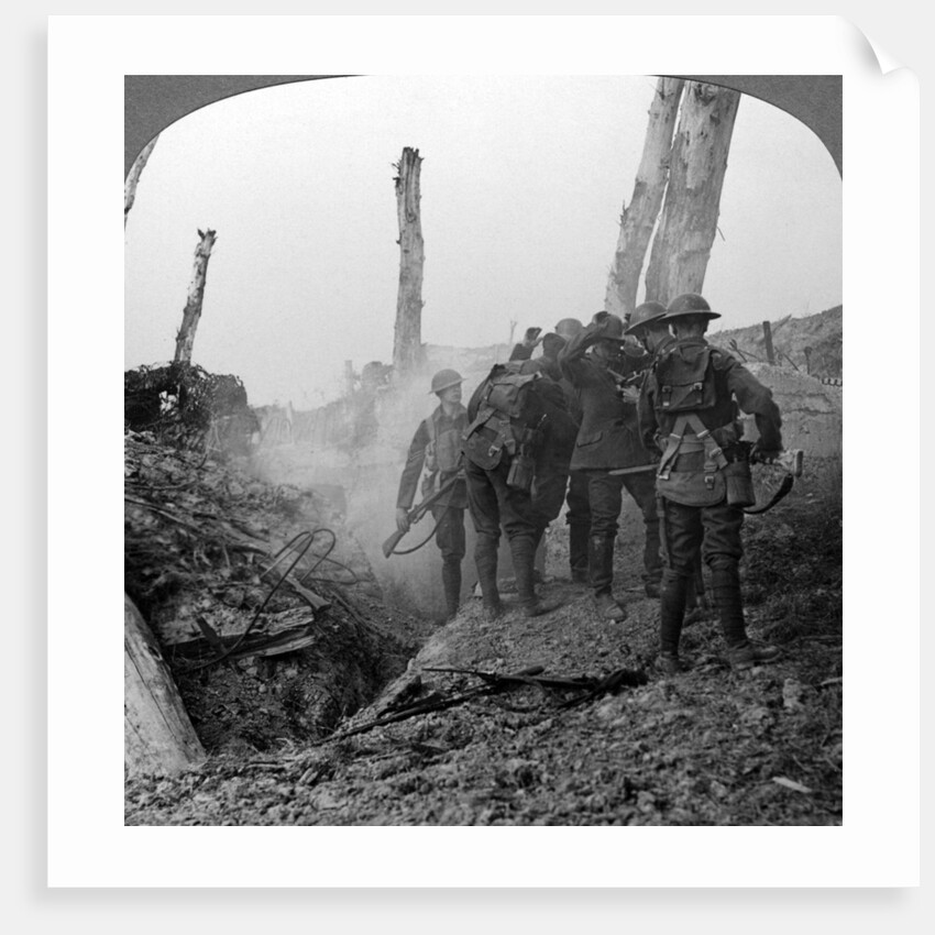 Interrogating a German soldier, Hohenzollern Redoubt, France, World War I by Realistic Travels Publishers