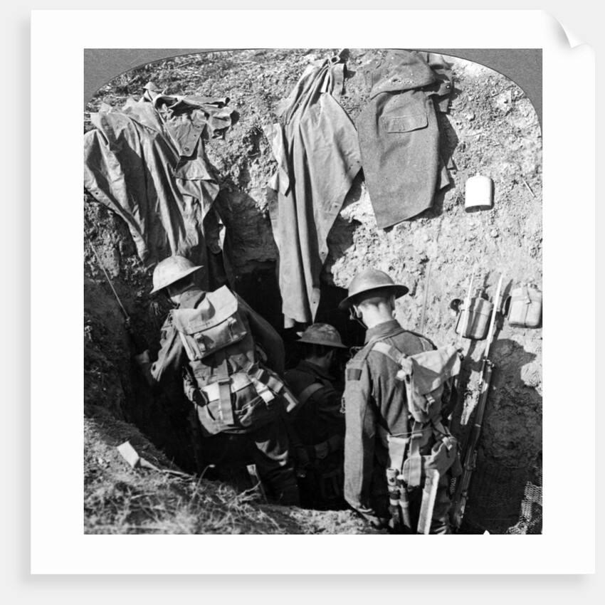 German dugout captured in the advance at Bapaume, France, World War I by Realistic Travels Publishers