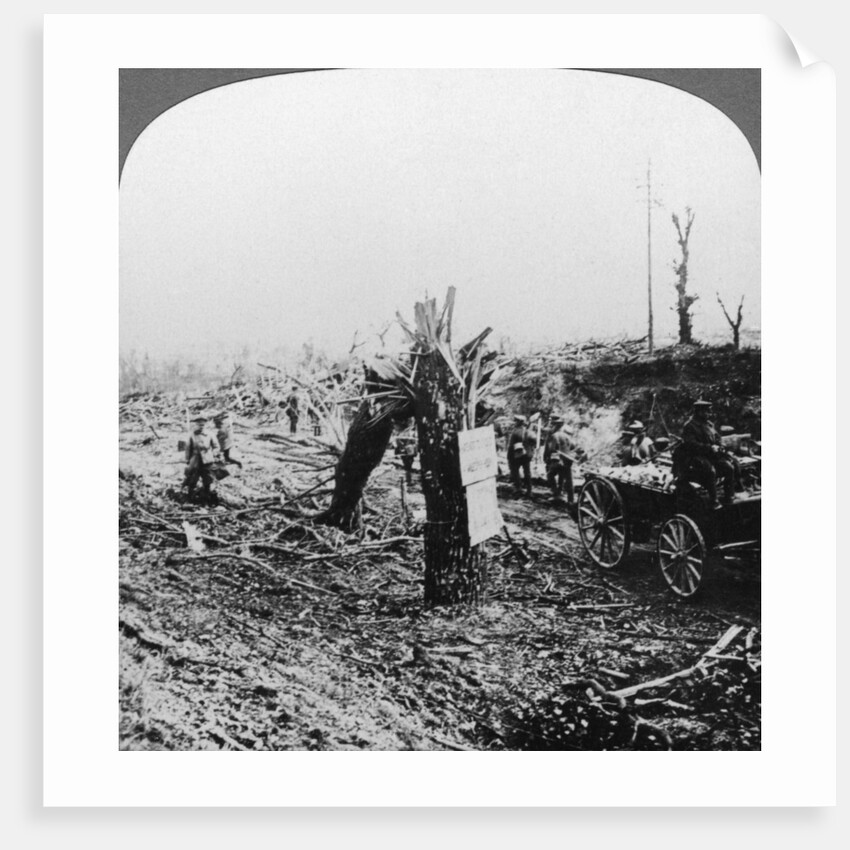 Engineers repairing a light railway, Hangard, France, World War I by Realistic Travels Publishers
