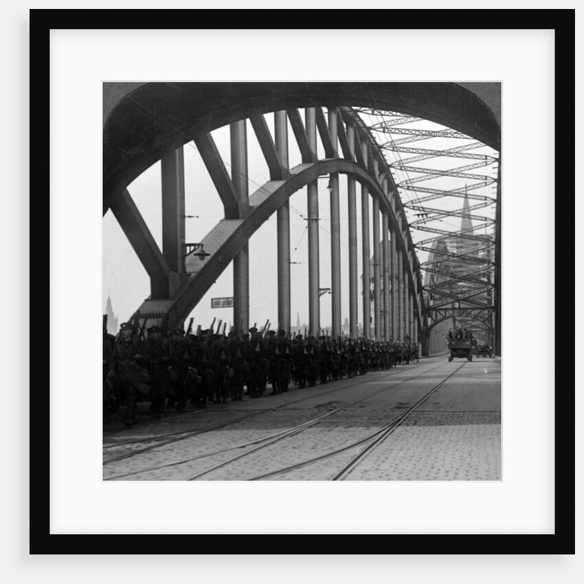 British troops crossing the bridge over the Rhine, Cologne, Germany by Realistic Travels Publishers