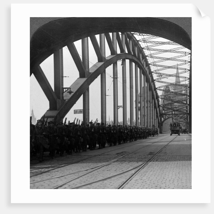 British troops crossing the bridge over the Rhine, Cologne, Germany by Realistic Travels Publishers