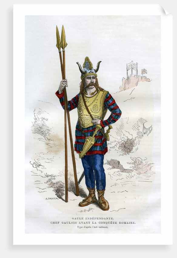 Gallic chief before the Roman conquest of Gaul, 1st century BC by A Tauxier