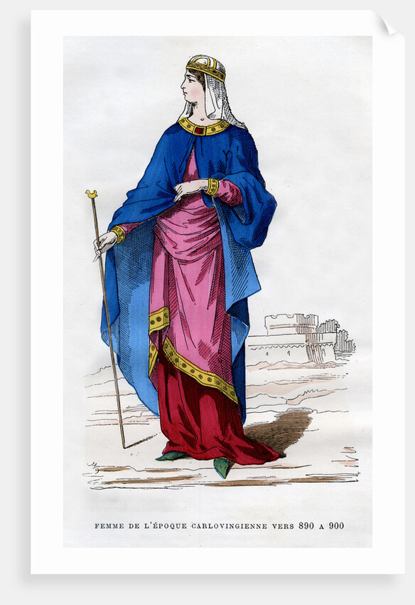 Frankish woman of the time of the Carolingians, 890-900 by Anonymous