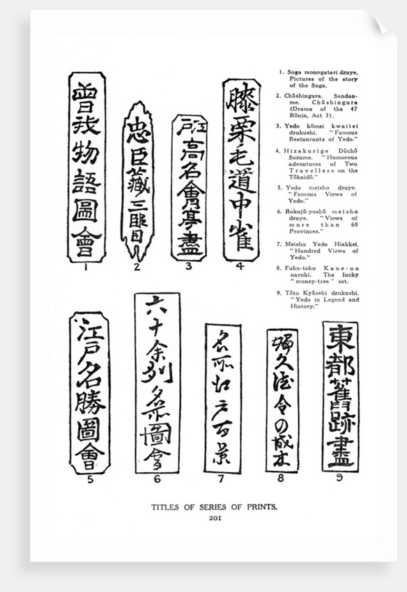 Titles of series of prints by Anonymous