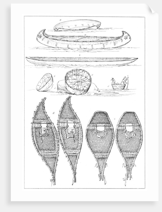 Sioux canoes and Chippewa snowshoes by Myers and Co