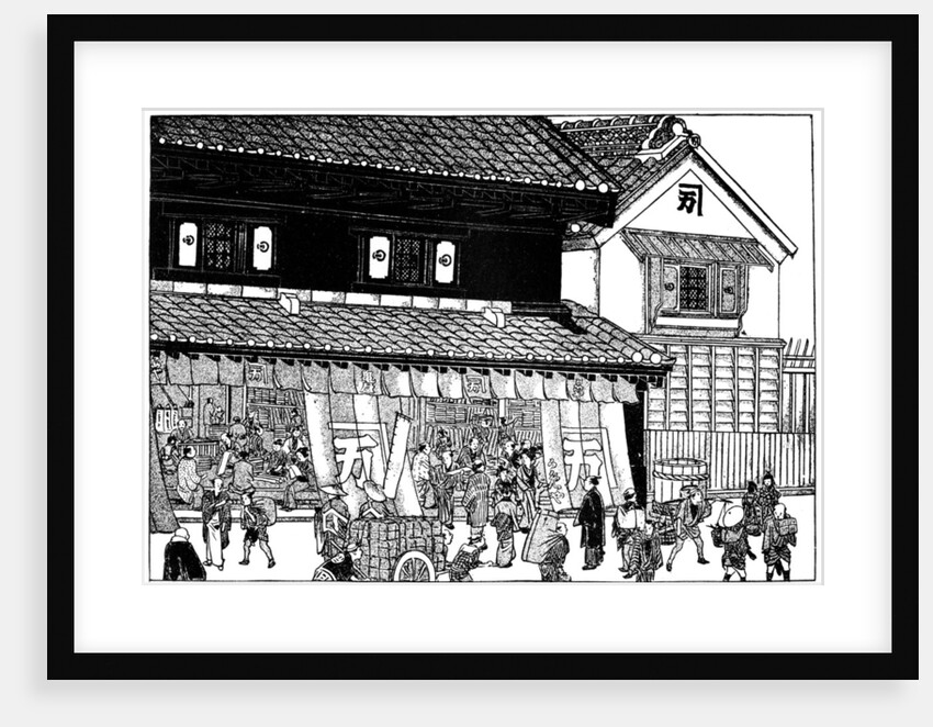 Merchant's store and fireproof warehouse, Edo period, Japan by Anonymous