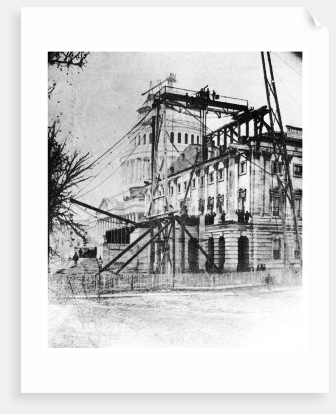 One of the wings of the Capitol near completion, Washington DC, USA by Anonymous