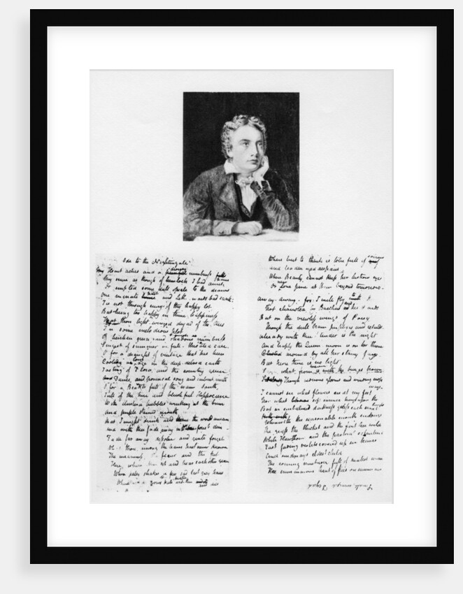 John Keats, English poet, and his Ode to a Nightingale by Anonymous