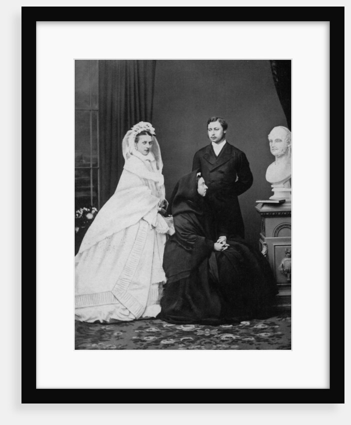 Queen Victoria with the Prince and Princess of Wales on the day of their marriage by Anonymous