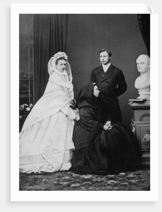 Queen Victoria with the Prince and Princess of Wales on the day of their marriage by Anonymous