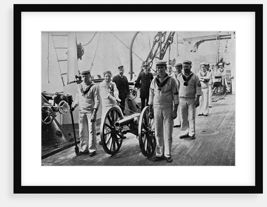 Drill with a light gun on board HMS Camperdown by Gregory & Co