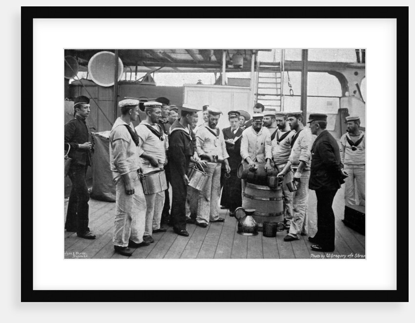 Issuing rum on board HMS Royal Sovereign by W Gregory