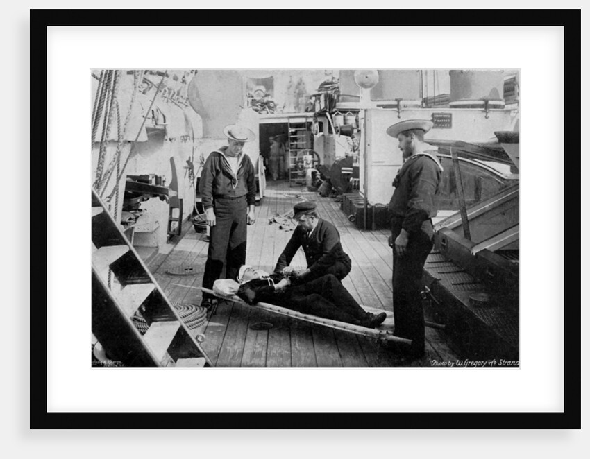 Ambulance drill on board the cruiser HMS Tartar by W Gregory
