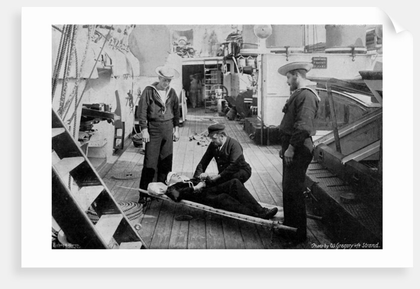 Ambulance drill on board the cruiser HMS Tartar by W Gregory