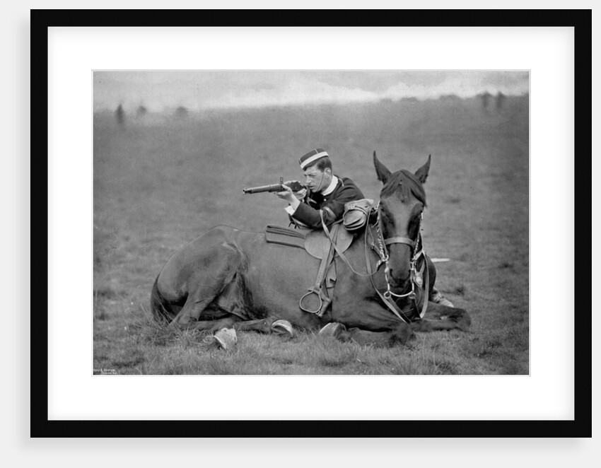 A dismounted lancer at a skirmishing display by Gregory & Co