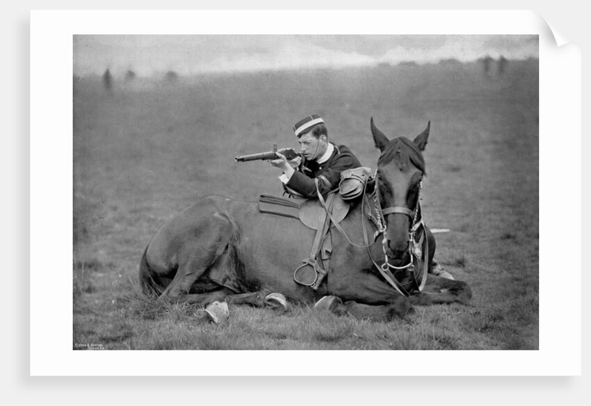 A dismounted lancer at a skirmishing display by Gregory & Co