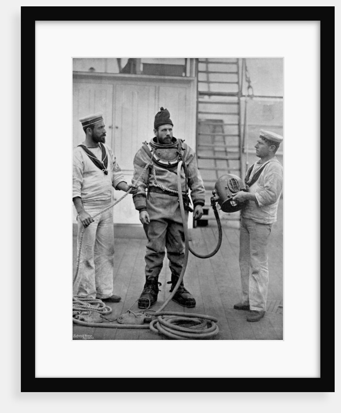 A diver from the battleship HMS Camperdown in his diver's dress by Gregory & Co