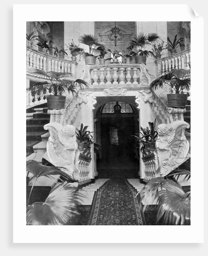 The staircase of Admiralty House, Malta by Ellis