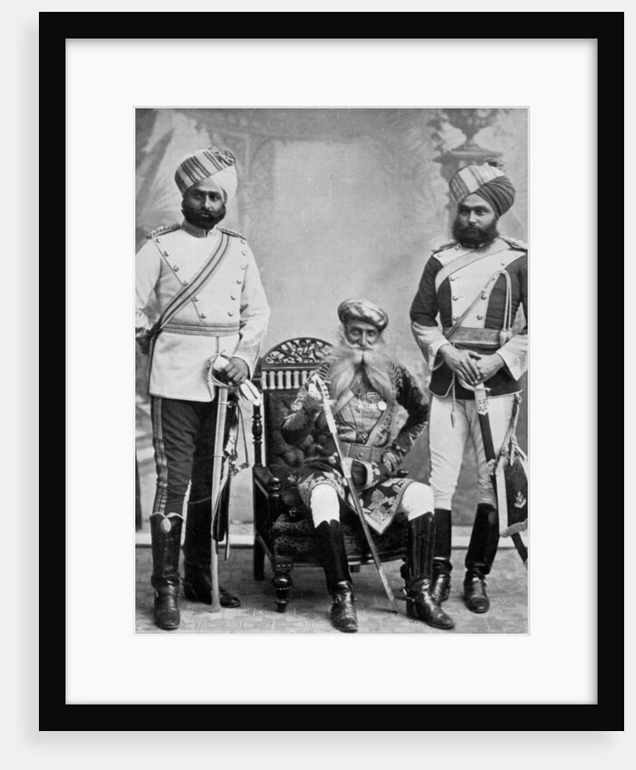 Three of the chief officers of the household troops of the Nizam of Hyderabad, India by Platin Portrait Studios