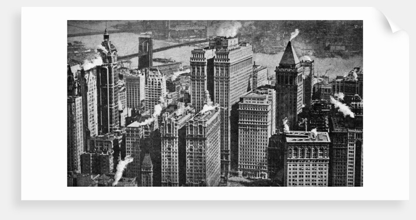 Looking towards Brooklyn over the skyscrapers of Broadway, New York City, USA by Aerofilms