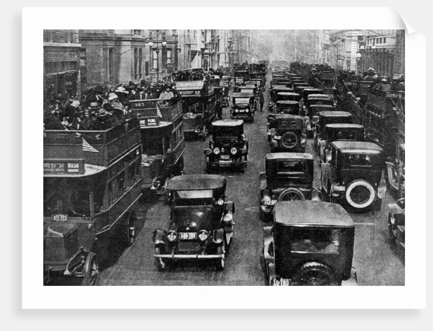 Traffic on 5th Avenue as seen from a control tower, New York City, USA by Ewing Galloway