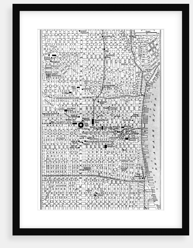 Map of central Philadelphia, Pennsylvania, USA by Anonymous