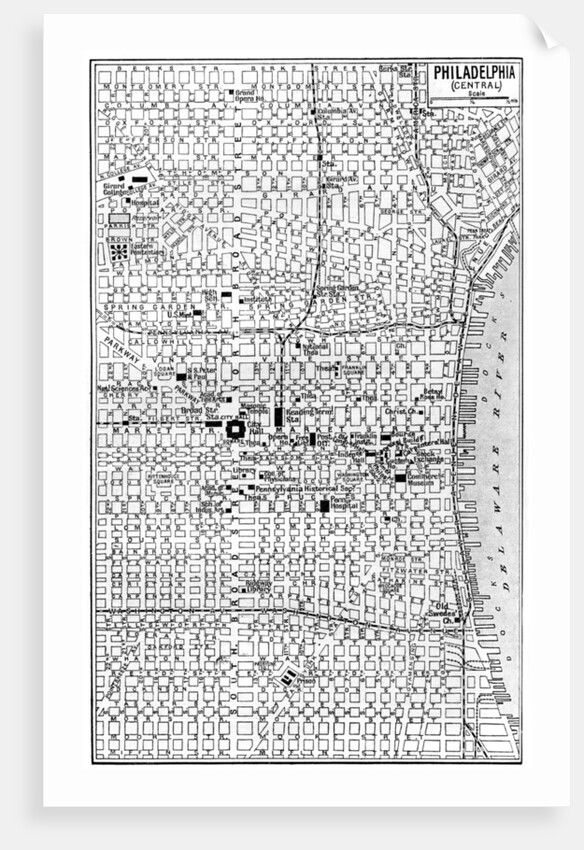 Map of central Philadelphia, Pennsylvania, USA by Anonymous