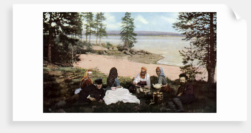 Karelians having tea by a river, near Archangel, Russia by Anonymous
