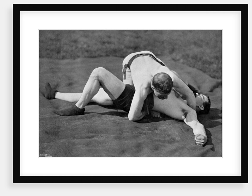 A good fall, wrestling display, Aldershot, Hampshire by Gregory & Co