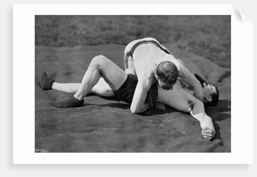 A good fall, wrestling display, Aldershot, Hampshire by Gregory & Co