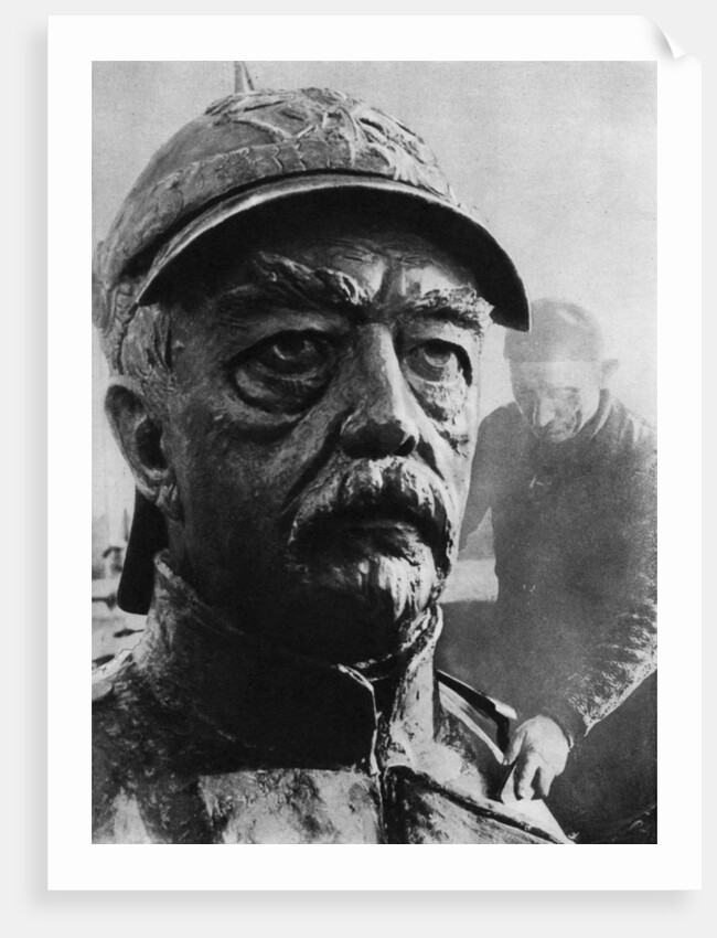 Sculpture of Otto von Bismarck, 19th century Prussian statesman by Wide World Photos