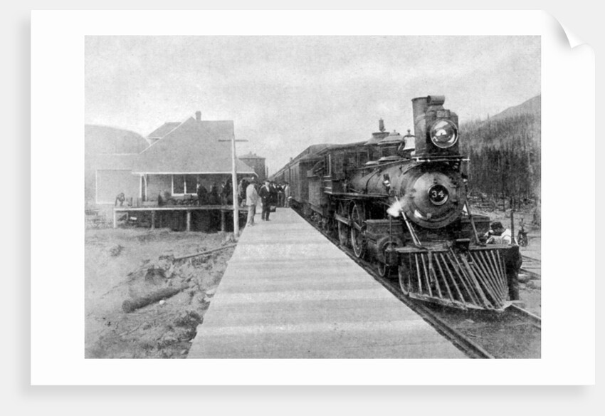 The first regular trans-continental train at Fernie, British Columbia, Canada by Anonymous