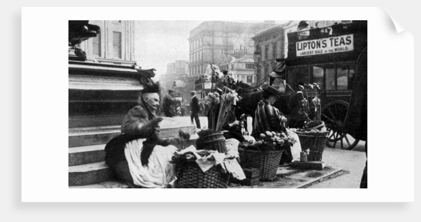 Flower sellers at Piccadilly Circus, London by Anonymous