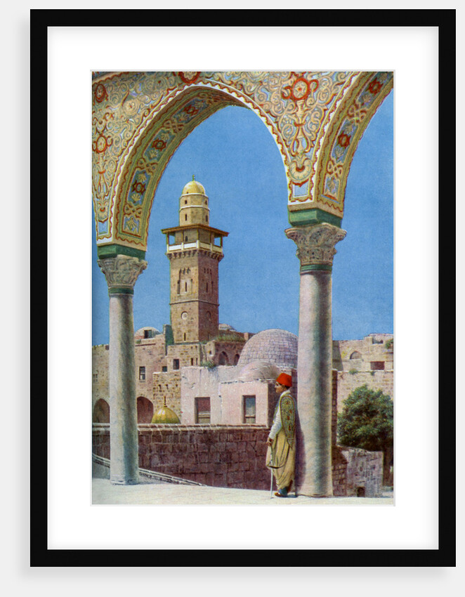 Islamic minaret on Temple Mount, Jerusalem, Palestine by Donald McLeish