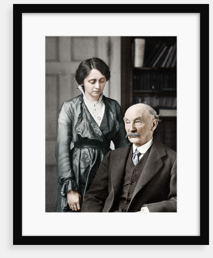 Thomas Hardy, English poet, novelist and dramatist with his second wife, Florence by Anonymous
