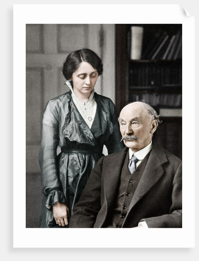 Thomas Hardy, English poet, novelist and dramatist with his second wife, Florence by Anonymous