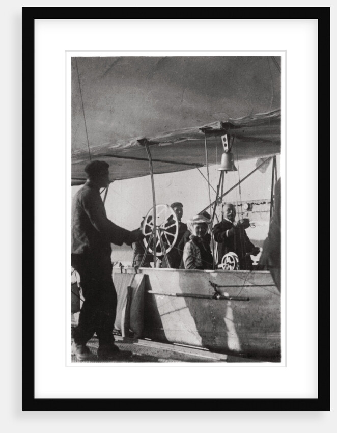 Count Zeppelin with his daughter in the gondola of Zeppelin LZ3, Germany by Anonymous
