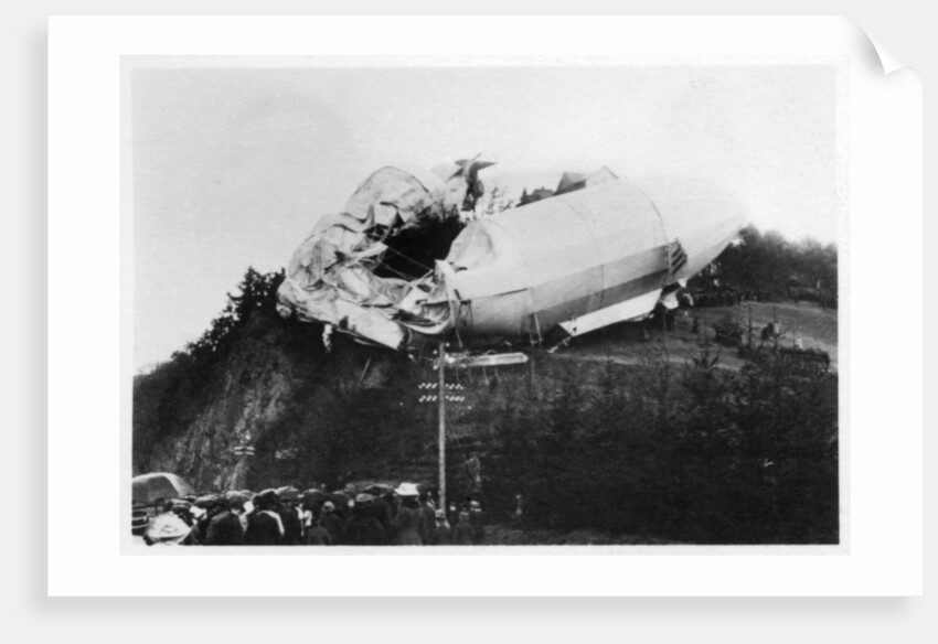 Army Zeppelin Z2 (LZ5) stranded near Weilburg during a storm, Germany by Anonymous