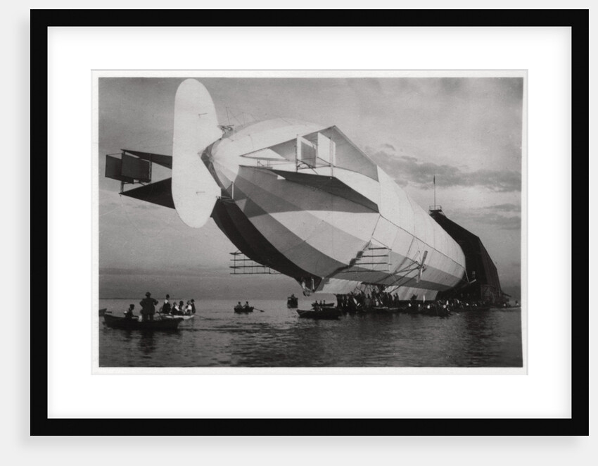 LZ 6 entering a floating hanger, Halle, Germany by Anonymous