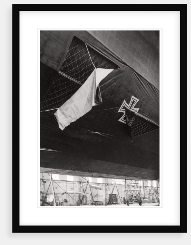 Damaged German navy Zeppelin airship, World War I by Anonymous