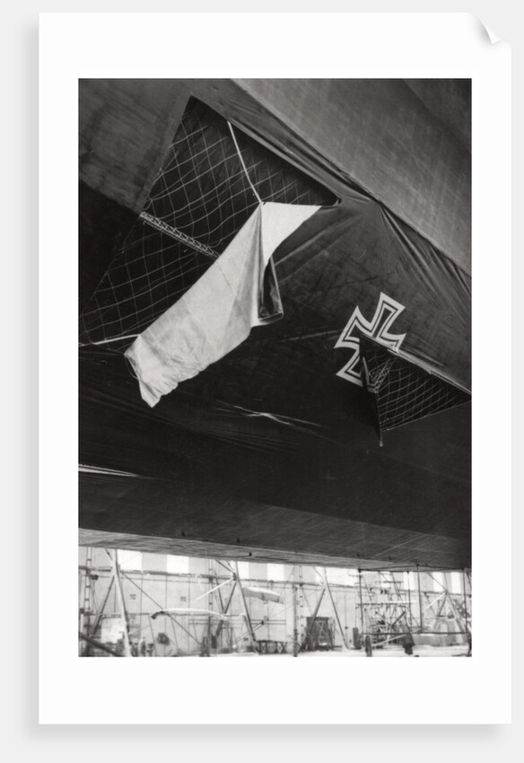 Damaged German navy Zeppelin airship, World War I by Anonymous