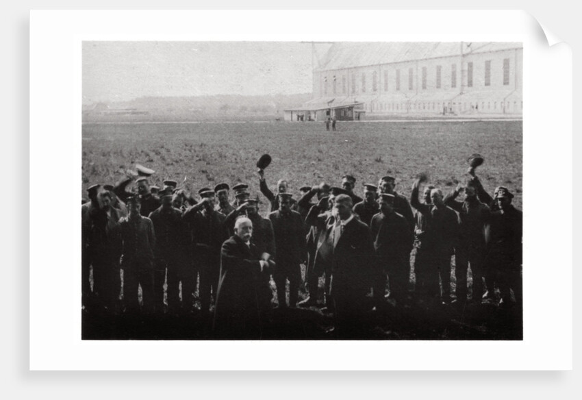 Count  Zeppelin saluted by members of the naval airship fleet, Germany by Anonymous