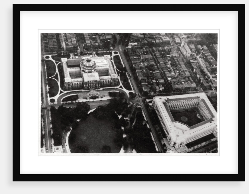 Aerial view of the Library of Congress, Washington DC, USA, from a Zeppelin by Anonymous
