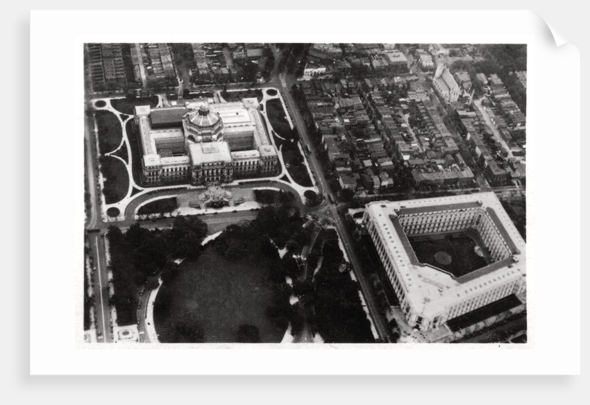 Aerial view of the Library of Congress, Washington DC, USA, from a Zeppelin by Anonymous