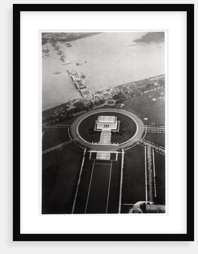 Aerial view of the Lincoln Memorial, Washington DC, USA, from a Zeppelin by Anonymous
