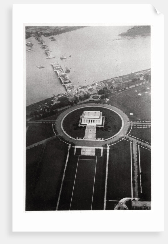 Aerial view of the Lincoln Memorial, Washington DC, USA, from a Zeppelin by Anonymous