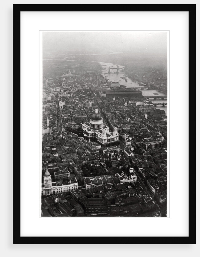 Aerial view of St Paul's Cathedral, London, from a Zeppelin by Anonymous