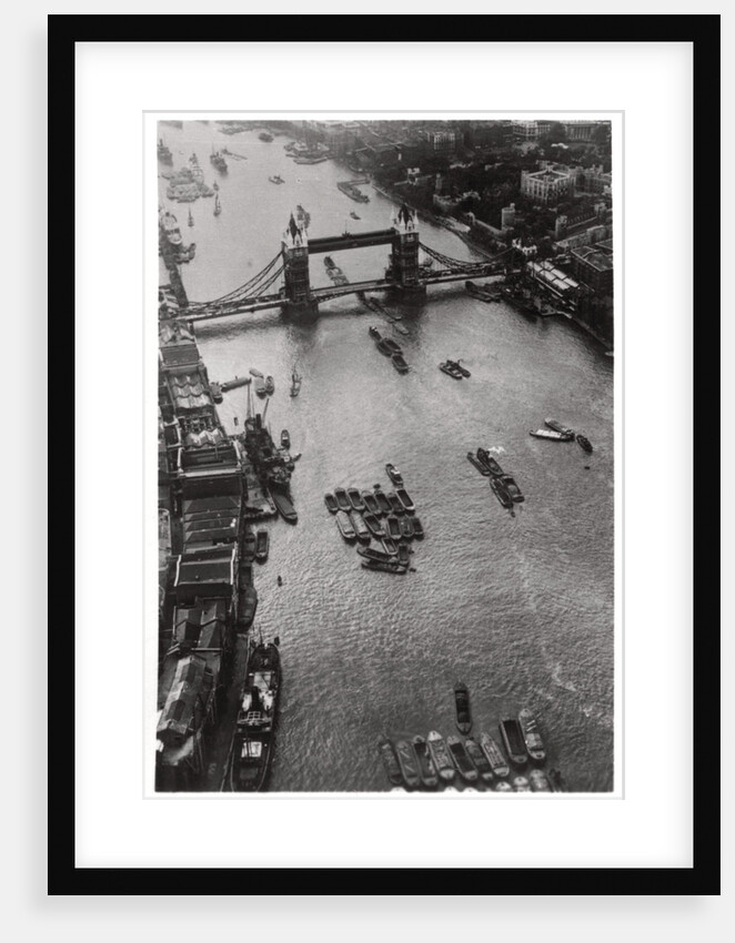 Aerial view of Tower Bridge, London, from a Zeppelin by Anonymous