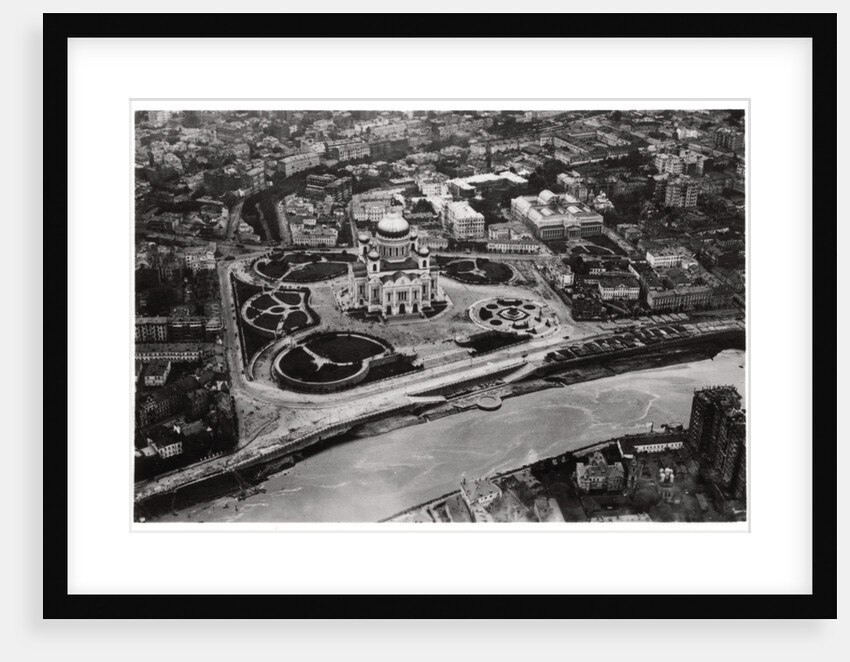 Aerial view of the Cathedral of Christ the Saviour, Moscow, USSR, from a Zeppelin by Anonymous