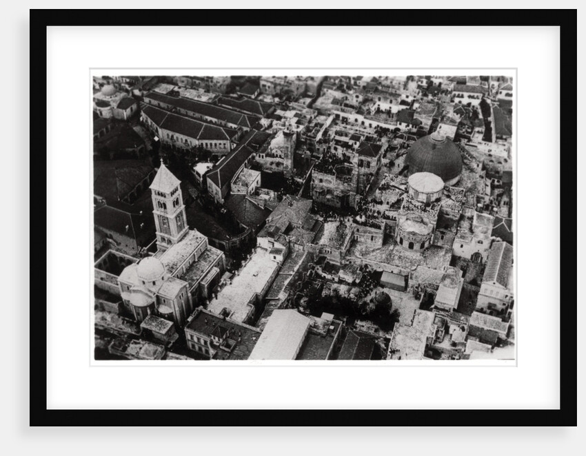 Aerial view of the Church of the Holy Sepulchre, Jerusalem, Palestine, from a Zeppelin by Anonymous